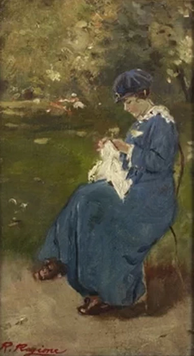 Donna su una panchina del parco